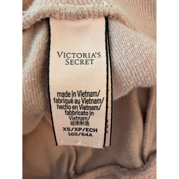 Victorias Secret Pink Velour Lounge Set Top Pants Heart Logo XS Open Back - Picture 4 of 13